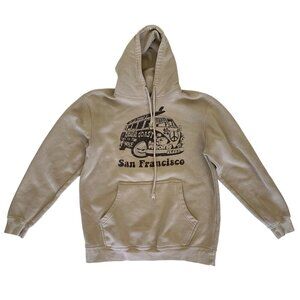 Lane Seven Sweater Medium Tan Hoodie San Francisco Graphic Streetwear
